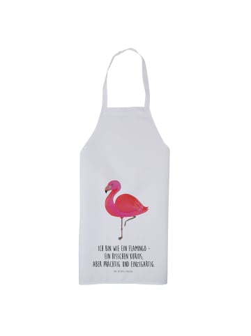 Mr. & Mrs. Panda Profi Kochschürze Flamingo Classic mit Spruch in Weiß