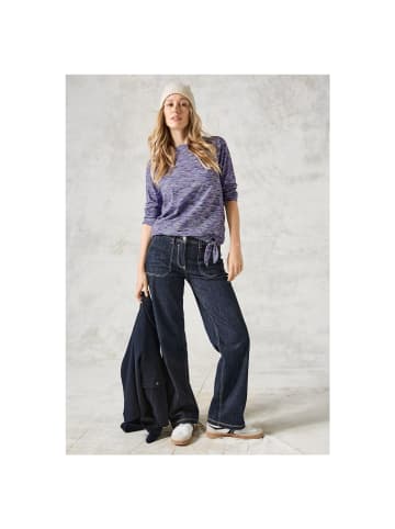 Cecil Langarmshirt in multi charcoal grey melange