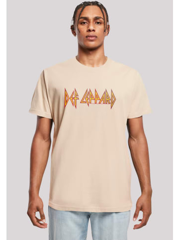 F4NT4STIC T-Shirt Def Leppard Shatter Logo in sand