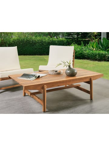 Beliani Gartentisch GIAVENO in Braun - (W) 79 x (H) 38 x (L) 145 cm