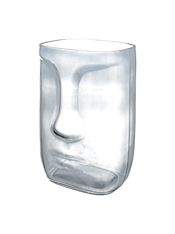 GILDE Vase "Face" in Grau - H. 20 cm - B. 13 cm