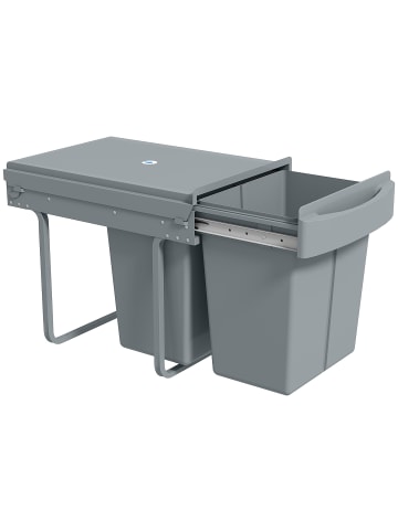 HOMCOM Einbaumülleimer-52L x 33,5B x 41H cm-Grau
