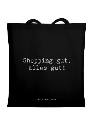 Mr. & Mrs. Panda Tote Bag Spruch Tragetasche Freude mit Spruch in Schwarz