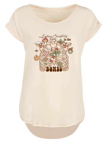 F4NT4STIC Long Cut T-Shirt Feeling Weihnachten in the bones in Whitesand