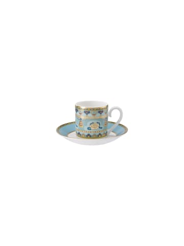 Villeroy & Boch Espressotasse mit Untertasse Samarkand Aquamarin 50 ml in blau