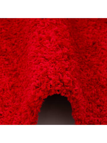 Pergamon Hochflor Langflor Shaggy Teppich Fluffy in Rot