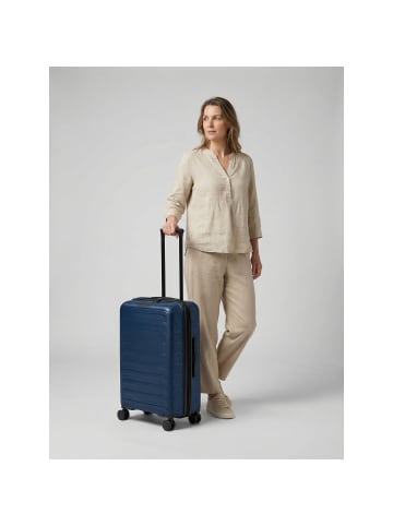 D&N Toronto 4 Rollen Trolley M 65 cm mit Dehnfalte in navy