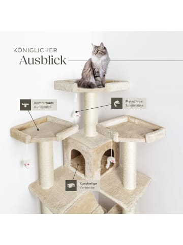 tectake Katzenbaum Knuti 186 cm Diverse Farben  (Beige)