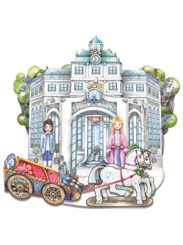 Atelier Schloss aus Papier basteln Bastelbogen Ausschneidebogen | Bastelset Schloss...