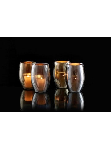 Ritzenhoff & Breker 4er Set Windlichter Elysia ø 14 cm in grau