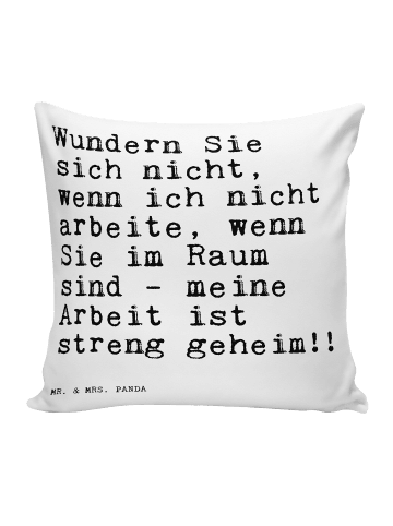 Mr. & Mrs. Panda Deko Kissen Wundern Sie sich nicht,... mit Spruch in Weiß