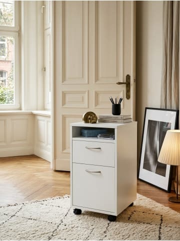 KADIMA DESIGN Rollcontainer | Weiß, 33x63x38cm, Schubladen, Tür