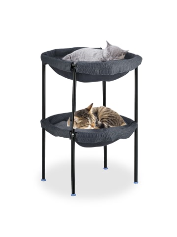 relaxdays Katzenhängematte in Grau/ Schwarz
