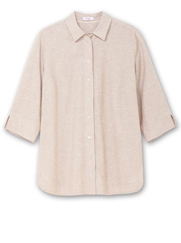 sheego 3/4-Arm-Bluse in beige