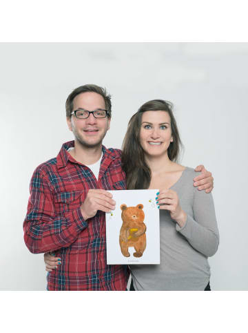 Mr. & Mrs. Panda Poster Bär Honig ohne Spruch in Weiß