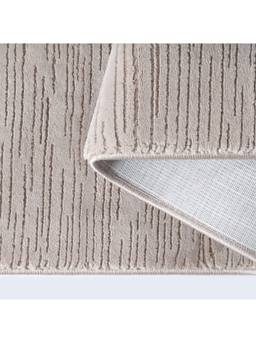 KADIMA DESIGN Kurzflorteppich mit feinem Streifenrelief, waschbar bei 30 Grad in Beige
