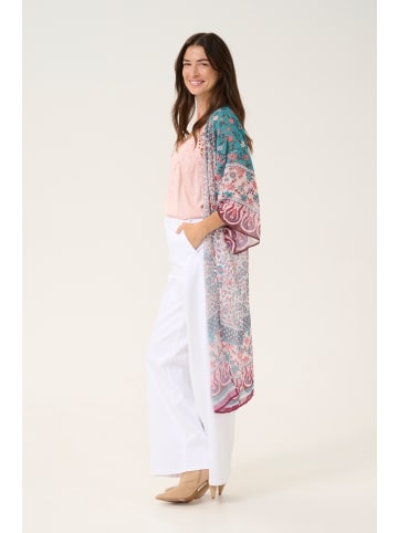 Cream Kimono CRTikko Loose fit in Pink And Blue Ethnic Border