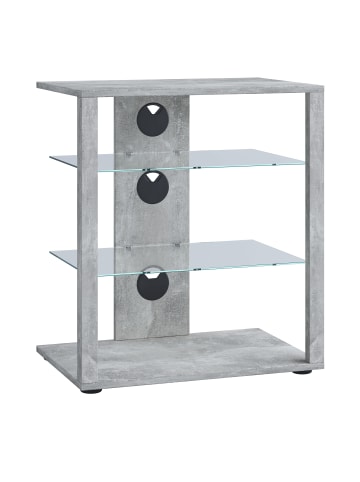 VCM  Hifi Möbel Rack Alu Glas Phono Folas in Beton-Grau