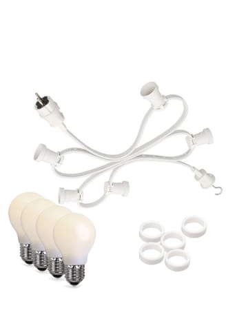 SATISFIRE Garten Party Lichterkette Illu 40 milchige LED Tropfenlampen 20m weiß