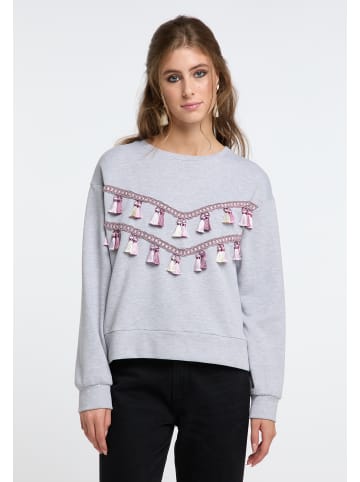 IZIA Damen Sweatshirt in Grau Melange