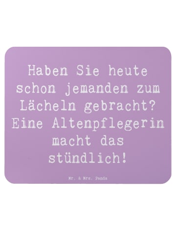 Mr. & Mrs. Panda Mauspad Spruch Altenpflegerin Lächeln mit Spruch in Lavendeltraum