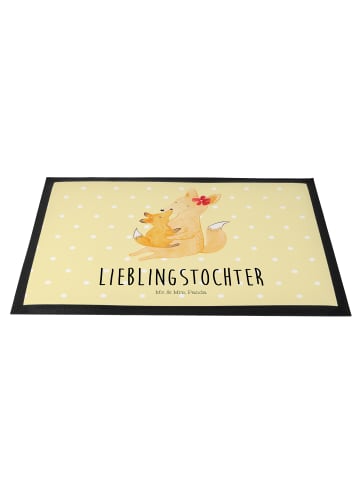 Mr. & Mrs. Panda Schmutzmatte Fuchs Mama mit Spruch in Gelb Pastell