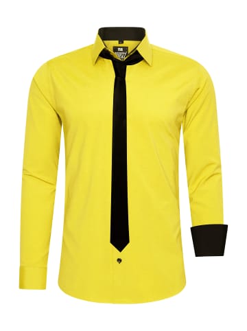 Rusty Neal Hemd mit Krawatte in Gelb