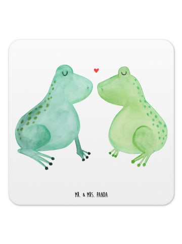 Mr. & Mrs. Panda Gläseruntersetzer Frosch Liebe ohne Spruch in Weiß