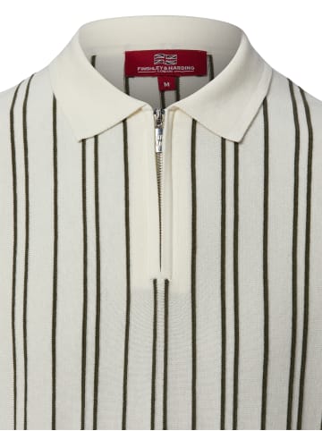 Finshley & Harding London Stick-Poloshirt in ecru tanne