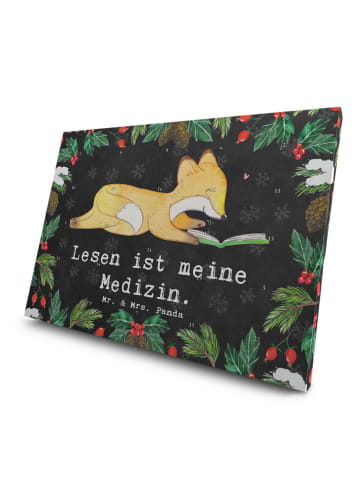 Mr. & Mrs. Panda Adventskalender Fuchs Lesen mit Spruch in Kreidetafel