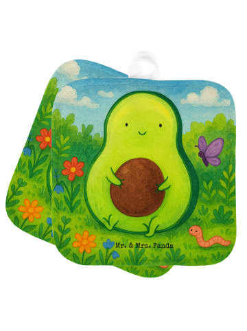 Mr. & Mrs. Panda Ofenhandschuhe Avocado Kern Design ohne Spruch in Weiß