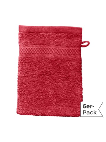 REDBEST Frottier Waschhandschuh 6er-Pack Chicago in rot