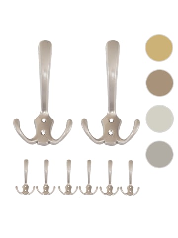 MCW 8er-Set Garderobenhaken D46, Farbe: silber matt