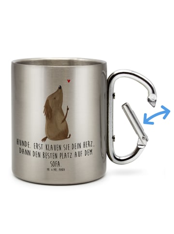 Mr. & Mrs. Panda Kaffeetasse Hund Liebe mit Spruch in Silber
