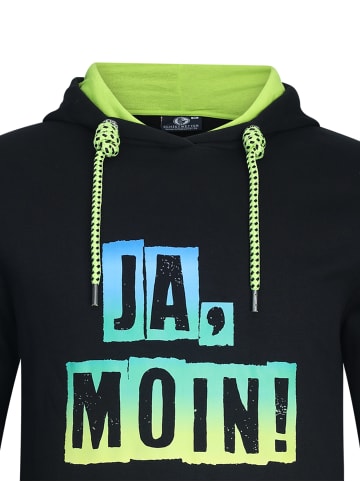 SCHIETWETTER Hoodie "Ja Moin" in black-rainbow