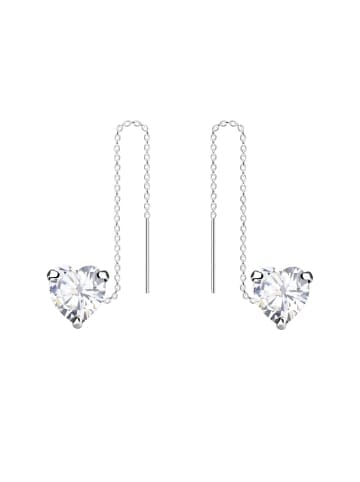 Alexander York Ohrhänger Kette mit HERZ ZIRKONIA weiß in silber
