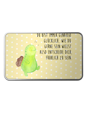 Mr. & Mrs. Panda Geschenkverpackung Schildkröte Pfeifen mit Spruch in Gelb Pastell