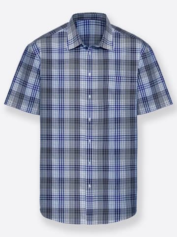 WITT WEIDEN Kurzarm-Hemd in blau-kariert
