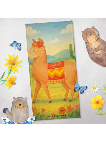 Mr. & Mrs. Panda Strandlaken Alpaka Stolz Design ohne Spruch in Kaktus Grün