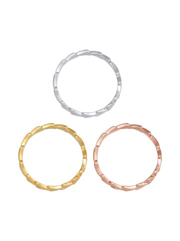 Elli Ring 925 Rosegold Bi Color_Tri Color, Ring Set in Dreifarbig