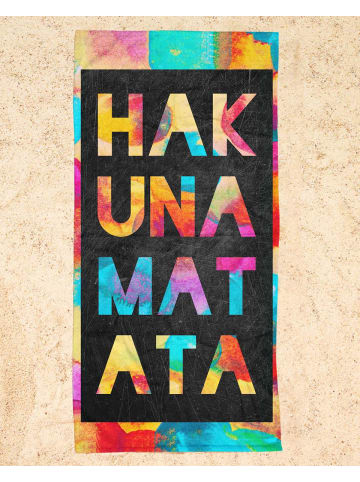 Juniqe Strandtuch "Hakuna Matata 1" in Bunt & Schwarz