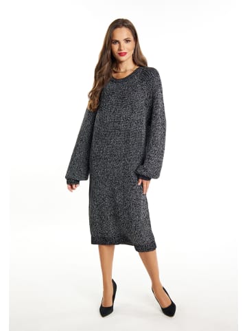 faina Damen Strickkleid in Schwarz Melange Silber