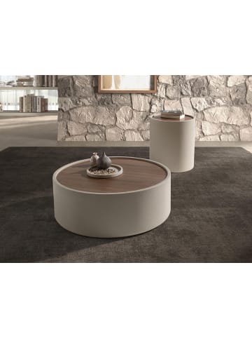 Angel Cerdá Couchtisch 2164 in Sand / Walnuss – (B)80 x (H)28 x (T)80 cm