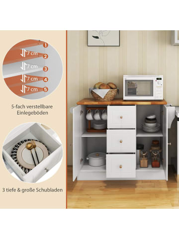 COSTWAY Küchenschrank in Weiß