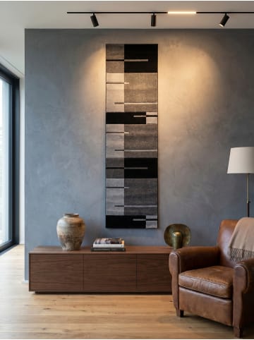 KADIMA DESIGN Teppich Kurzflor Waschbar Karo LATEMAR Strapazierfähig OEKO-TEX in Grau
