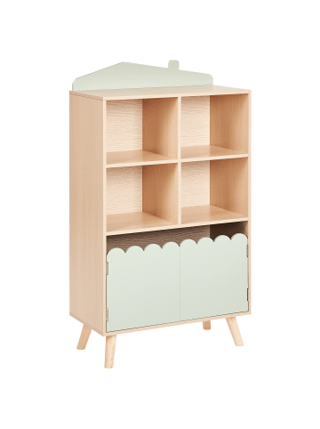 Beliani Bücherregal LACKEY in Braun/Grün - (W) 60 x (H) 105 x (L) 30 cm