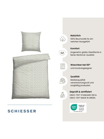Schiesser Renforcé-Bettwäsche-Set Ditsy in Creme