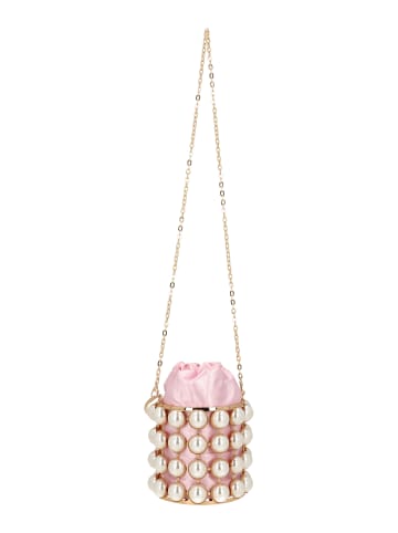 faina Women Bucket Bag With Pearl Design in Pink