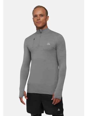 DANISH ENDURANCE Langarmshirt Half Zip in grau meliert