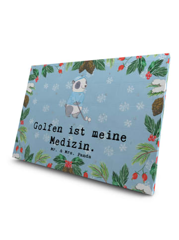 Mr. & Mrs. Panda Tee Adventskalender Panda Golfen mit Spruch in Eisblau